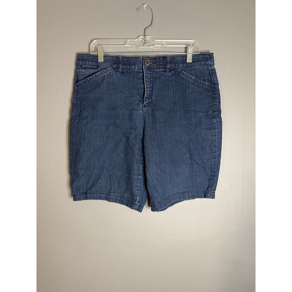 Intro Love The Fit Denim Shorts Blue Stretch Comfort Waist Bermudas Size 8